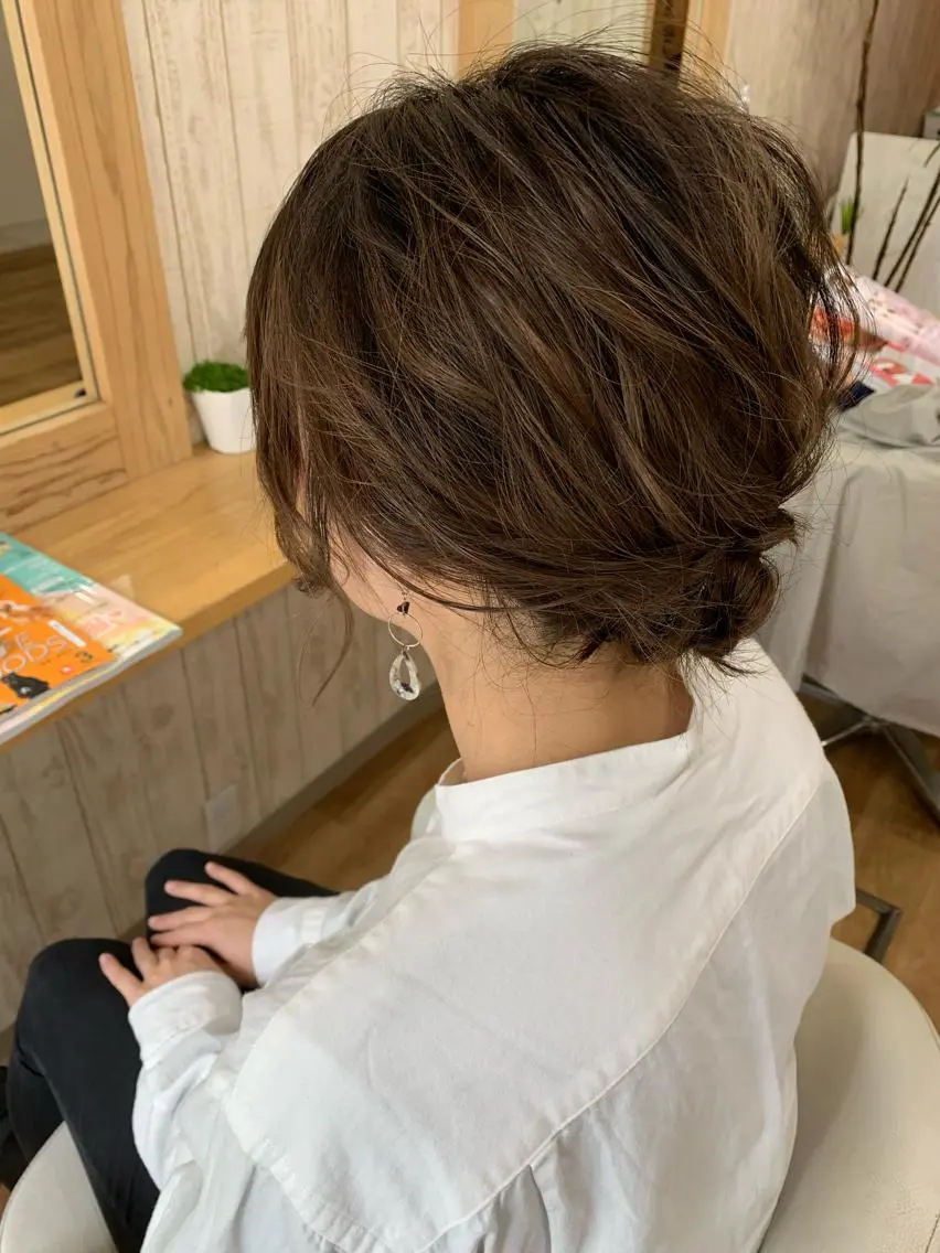 ヘアアレンジ 結婚式・ブライダル ボブ 卒業式のヘアスタイル hair &make EPICRUMIのヘアスタイル