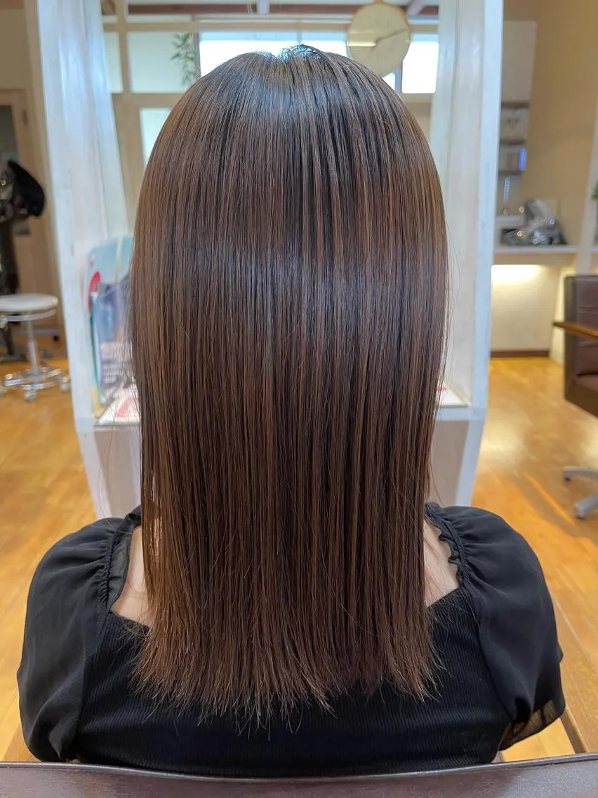 ロング 縮毛矯正 トリートメント 梶谷 和希のヘアスタイル