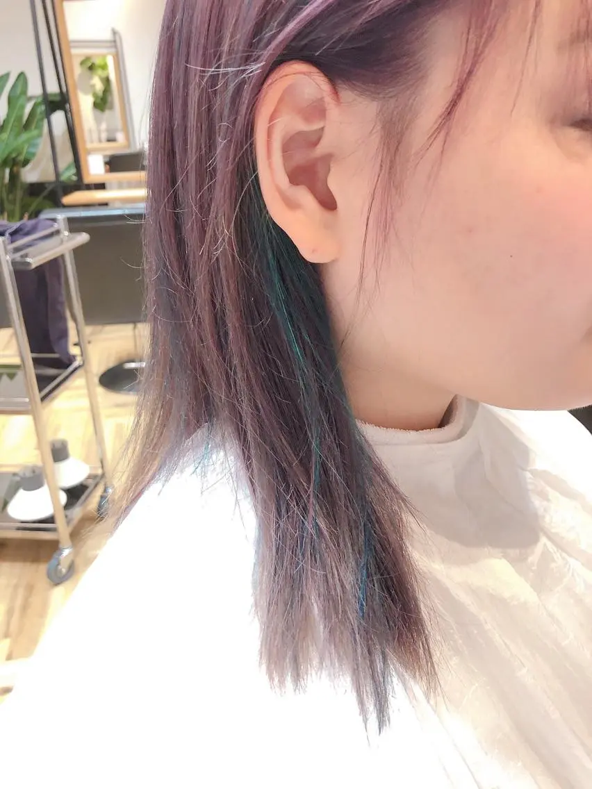 ミディアム ﾊｲﾄｰﾝ/ｶﾗｰ/ 用賀/稲若健太郎のヘアスタイル