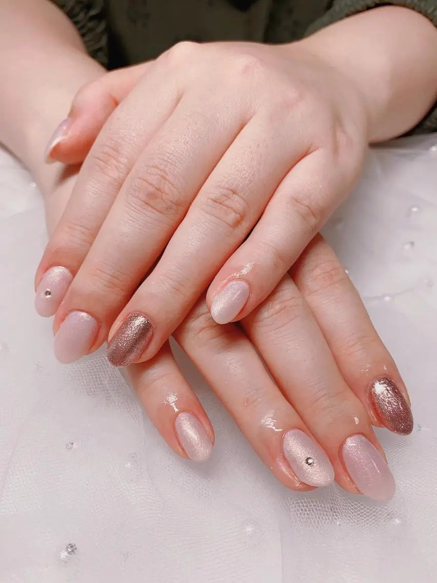ネイル ラメ(グリッター) ピンク ジャスミン ネイルサロンのネイルデザイン
