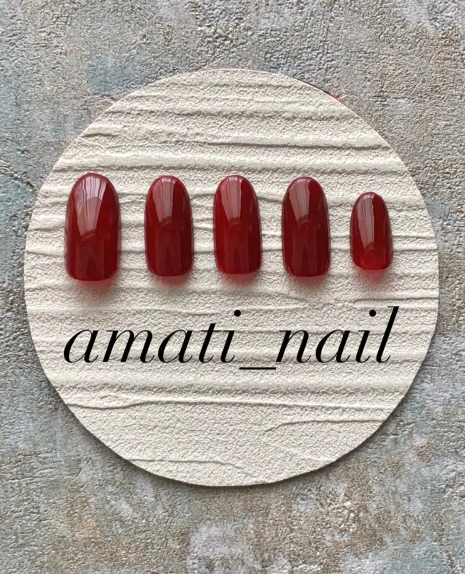 ネイル ボルドー ジェルネイル ワンカラーネイル ハンドネイル amati_nail TAKAKOのネイルデザイン