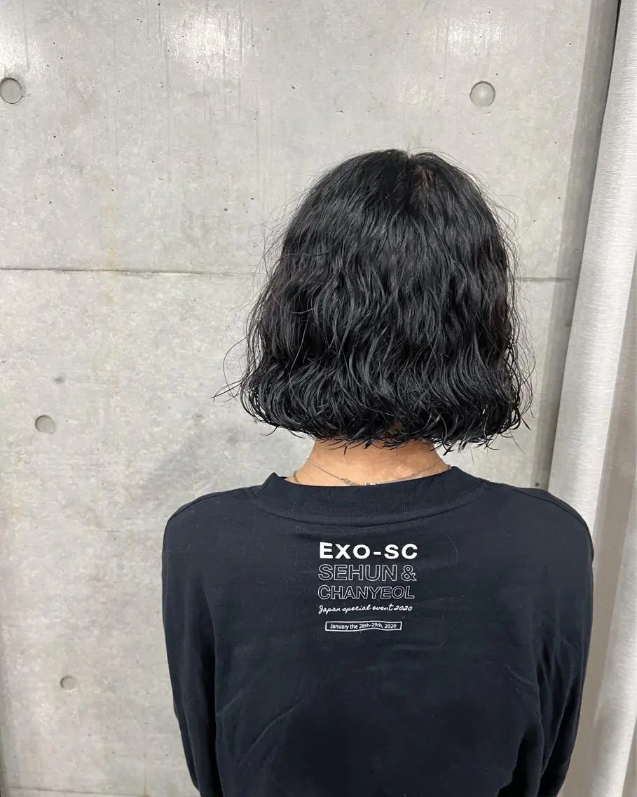 ショート パーマ カット パーマ トリートメント ボブパーマコテ巻き風 パーマNo1深江秀平のヘアスタイル