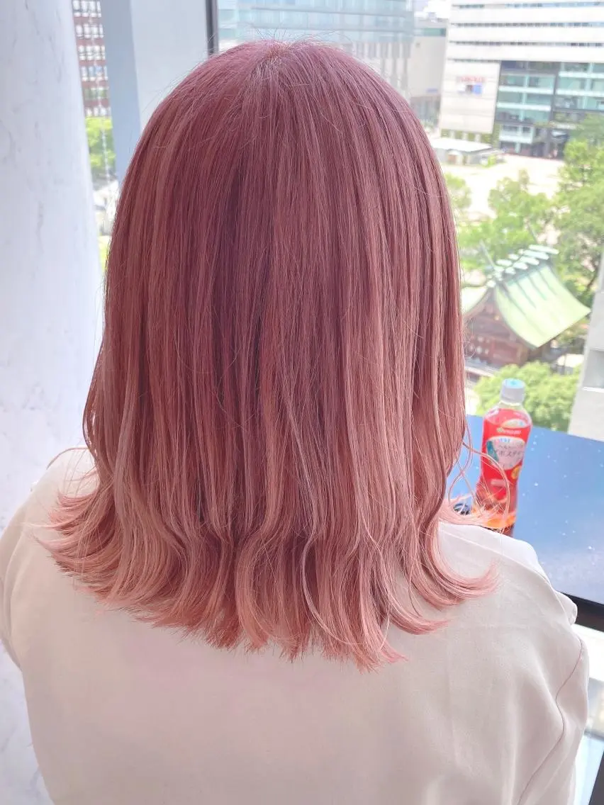 ミディアム カラー カット ヘアカラー トリートメント 浦口友華 ♡  暖色系カラーのヘアスタイル