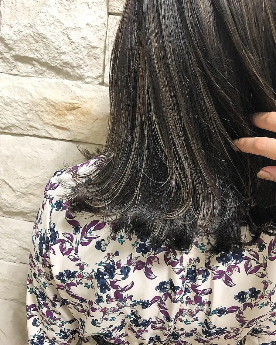 セミロング カラー ヘアアレンジ メンズ キッズ ネイル マツエク・マツパ 透明感カラー🤎 ゆりのヘアスタイル