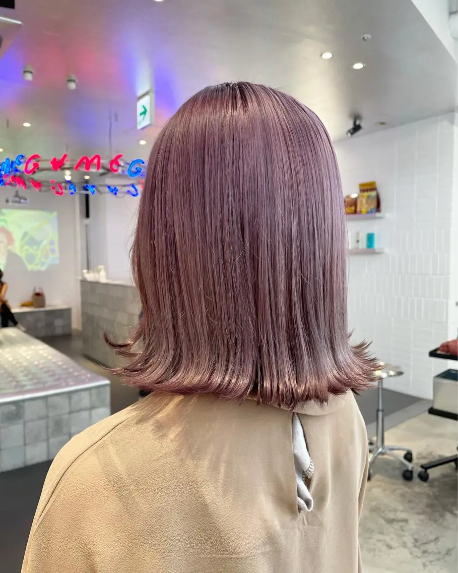 ロング カラー ヘアアレンジ ラベンダーカラー ピンクカラー ピンクラベンダー ヘアカラー トリートメント ボブ×柔らかいカラー 🌷misaki𓍼のヘアスタイル