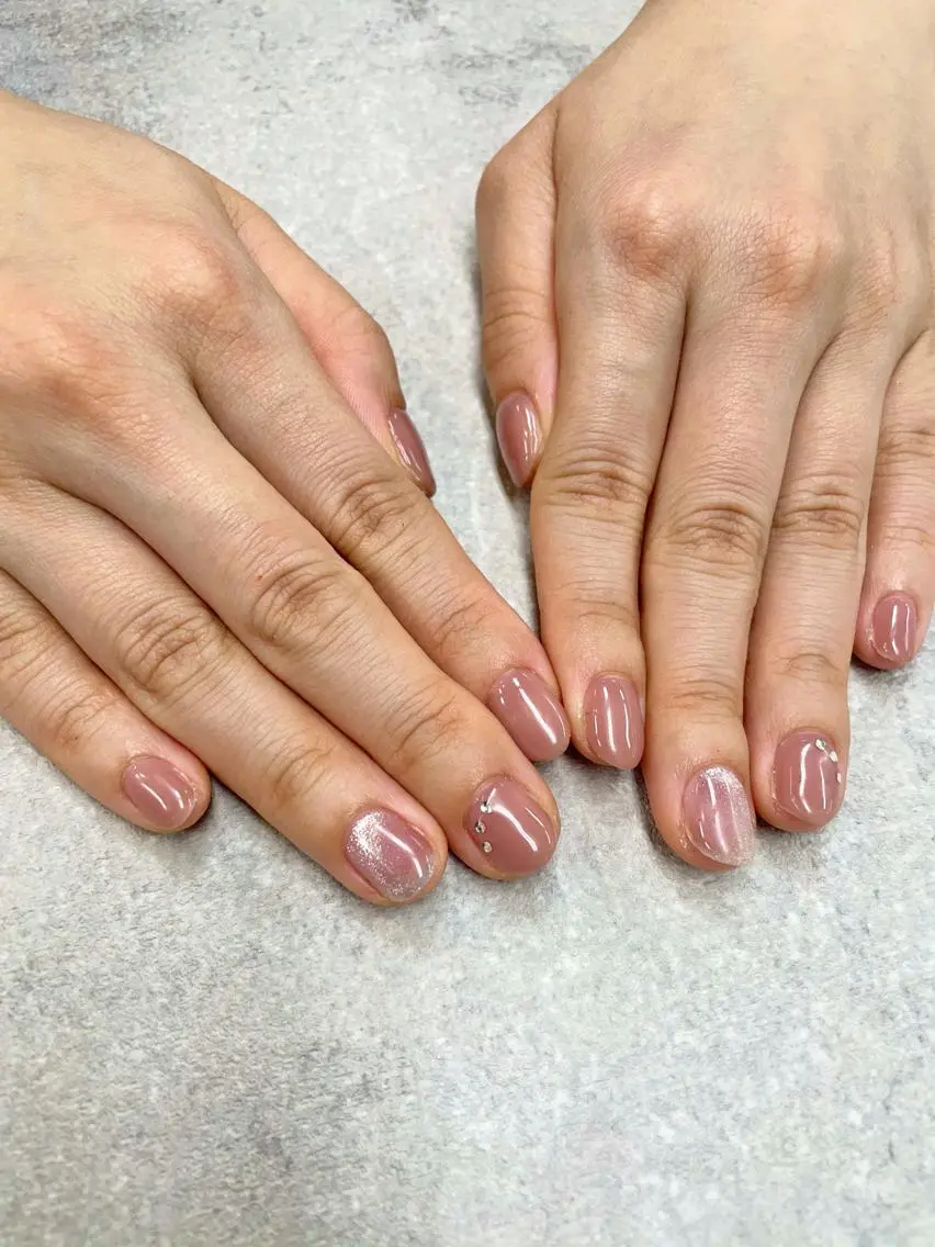 ネイル マグネットネイル ワンカラーネイル ピンク FASTNAIL PLUS 新宿店のネイルデザイン