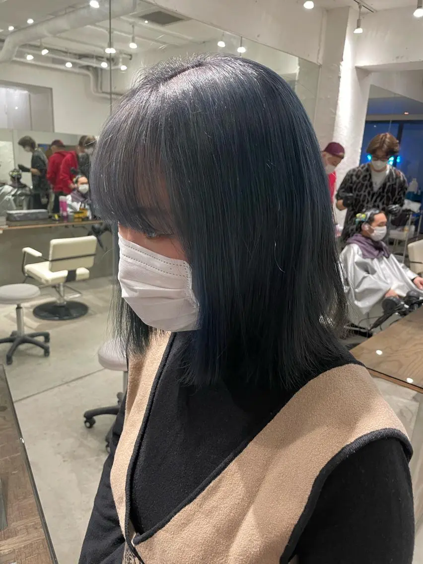 ミディアム カラー ミディアムパーマ バレイヤージュ ブリーチ ケアブリーチ デザインカラー スパイラルパーマ 🌐hina⭐️のヘアスタイル