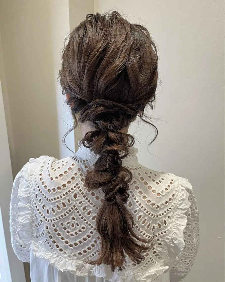 ロング ヘアアレンジ ヘアセット サソウ ユリエ🥥のヘアスタイル