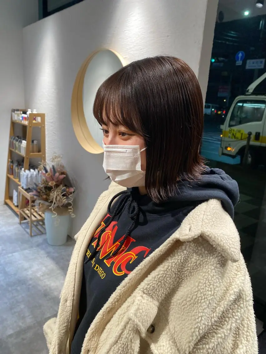 ショート 切りっぱなしボブ ボブ オスズ 🎀´-のヘアスタイル