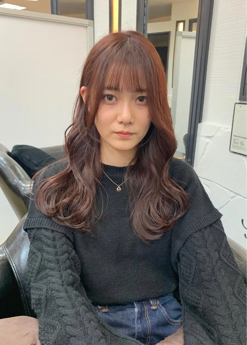 ロング カラー ベージュカラー ブリーチ ブリーチなしカラー ピンクカラー ピンクベージュ カット ヘアカラー トリートメント 矢野 晃平のヘアスタイル