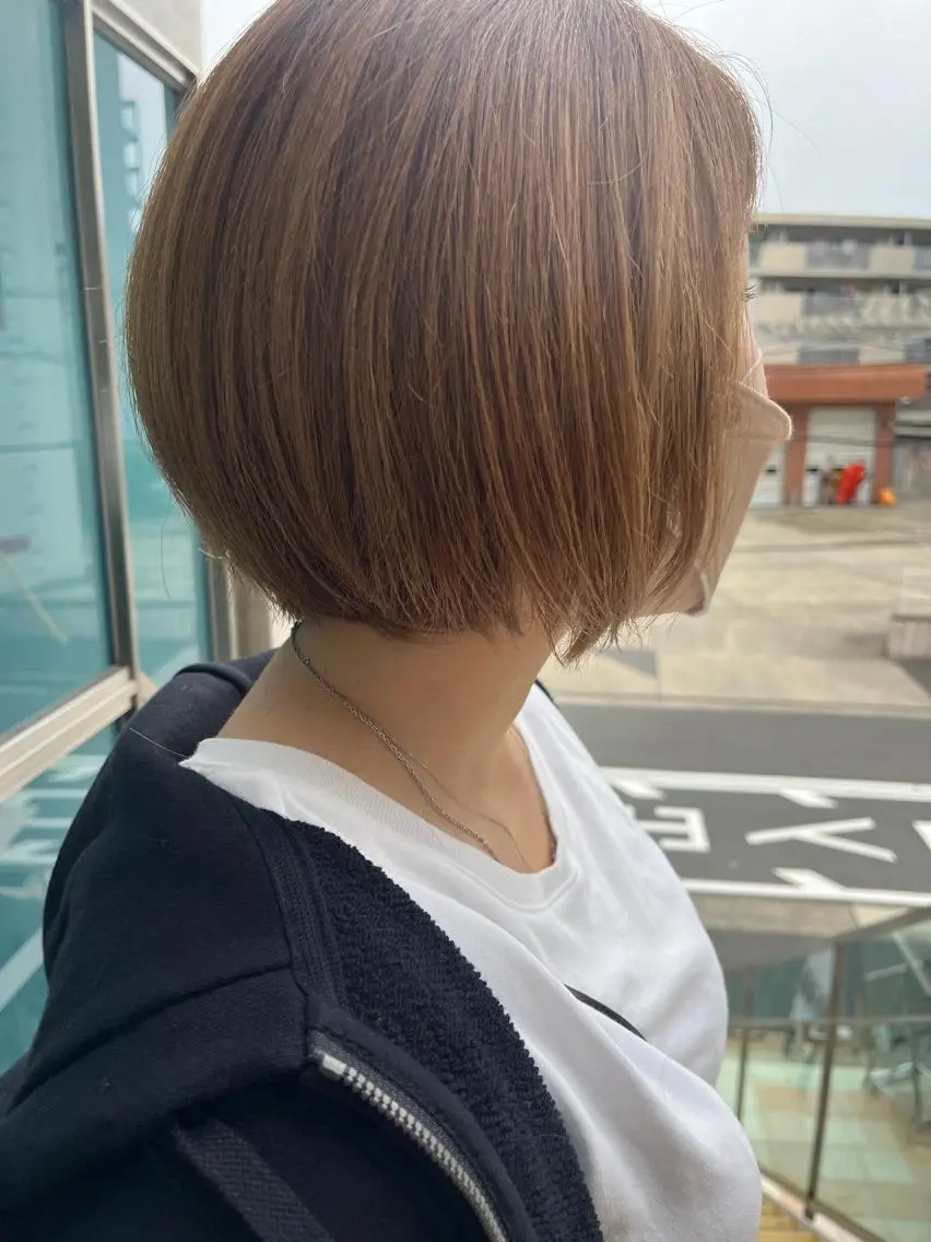 ショート カラー パーマ ヘアアレンジ メンズ キッズ ネイル マツエク・マツパ アイブロウ メンズパーマ ブラウンカラー ケアカラー 透明感カラー ピンクカラー 久木原 ゆりのヘアスタイル