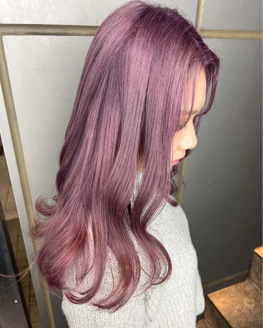セミロング カラー ラベンダーカラー ピンクカラー ピンクラベンダー salonF 🔸hamaのマツエク・マツパデザイン