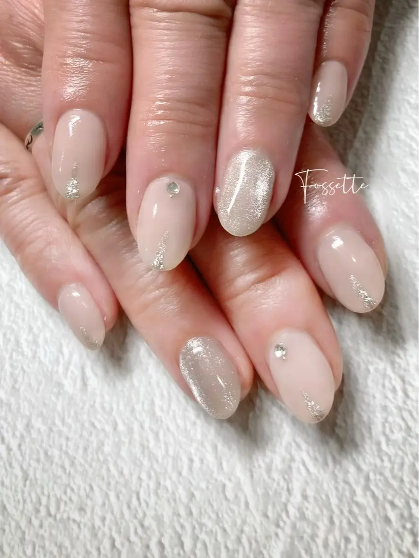 ネイル マグネットネイル オフィスネイル シンプルネイル ハンドネイル nailsalon Fossetteのネイルデザイン