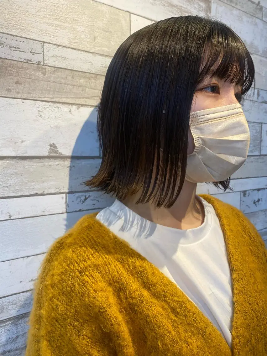 ショート 切りっぱなしボブ ボブ 外ハネヘア カット 🐥波巻き/メンズ/ ショート🐥いとみなのヘアスタイル