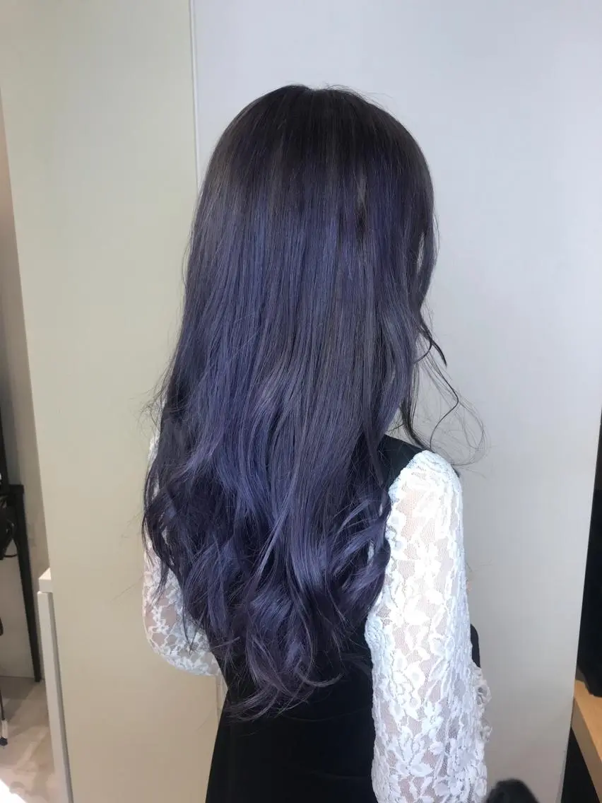 ロング カラー ラベンダーカラー カット ヘアカラー インナーエクステ渋谷 🦋KAJIのヘアスタイル