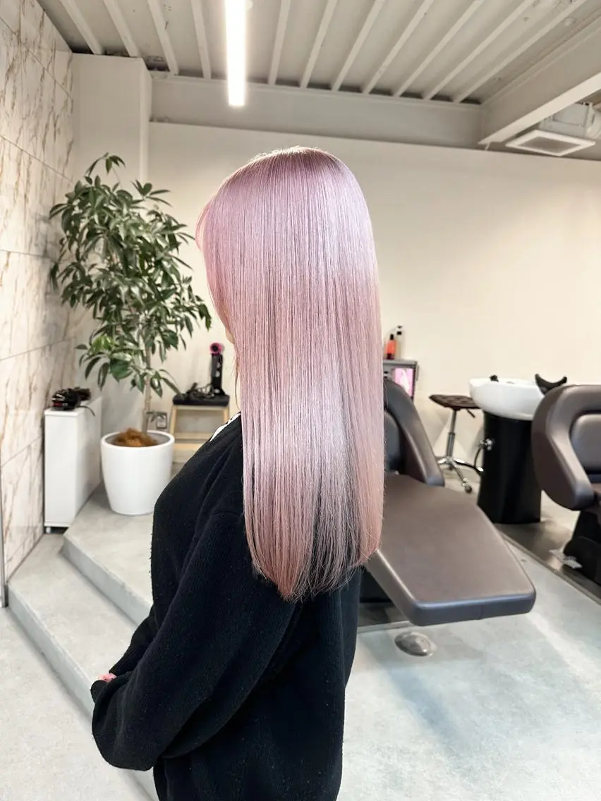 ロング カラー カット ヘアカラー トリートメント ハイトーン×似合わせ 🌱中川慎之介のヘアスタイル