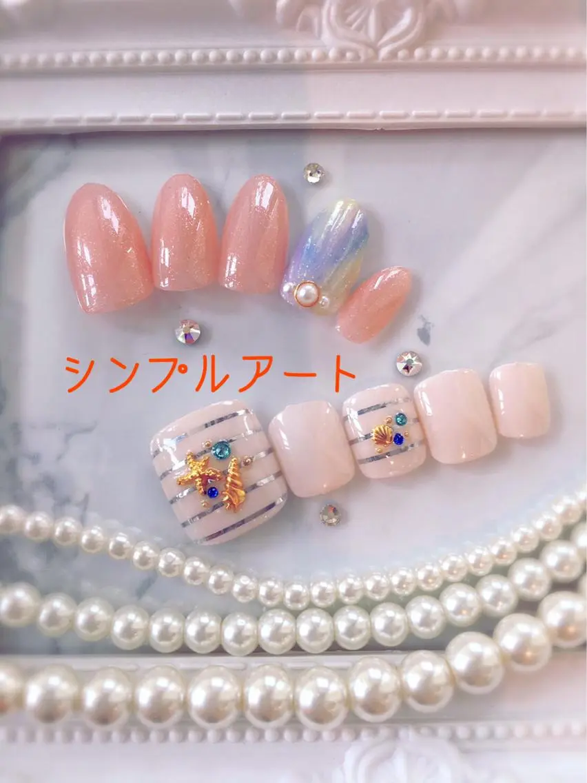 ネイル アートネイル フットネイル シンプルネイル HALU ハルのネイルデザイン