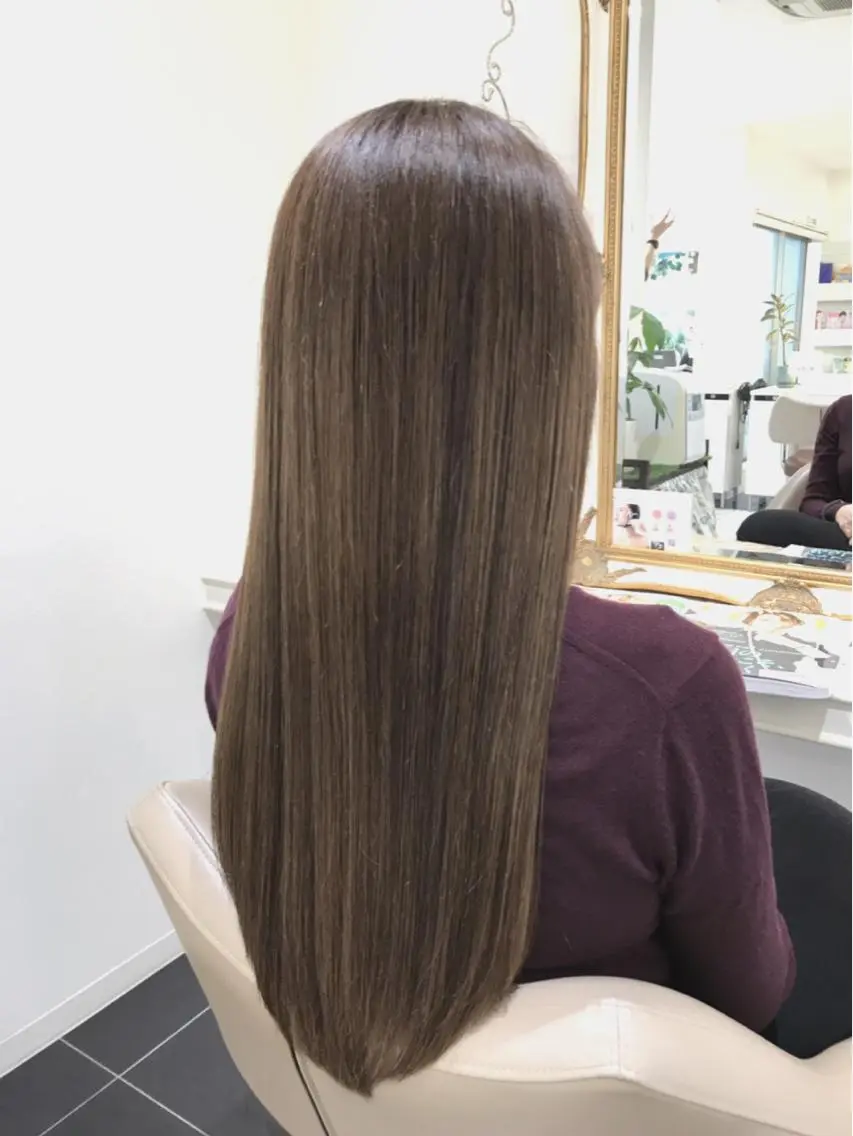 ロング カラー 透明感カラー イルミナカラー 髪質改善 山崎俊輔/髪質改善 /バレイヤージュのヘアスタイル