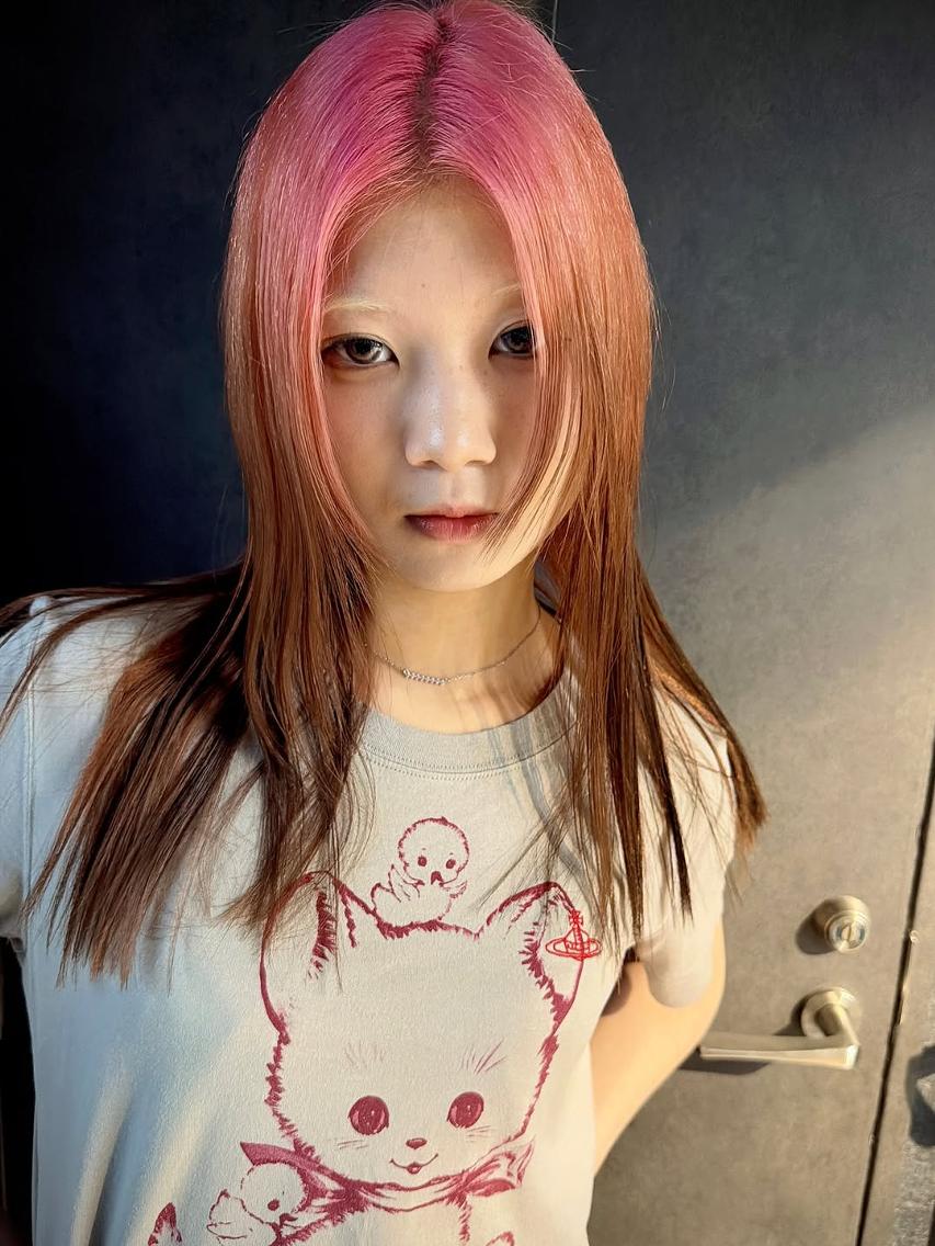 ミディアム カラー レイヤーカット ウルフカット カット ヘアカラー トリートメント ウルフレイヤー/ 中性ウルフ/タカハシのヘアスタイル