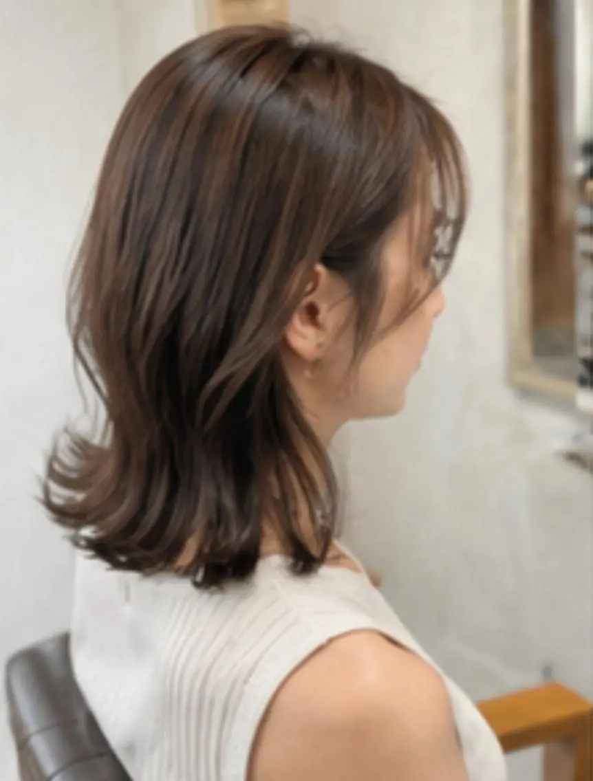 セミロング No Cut Lienのヘアスタイル