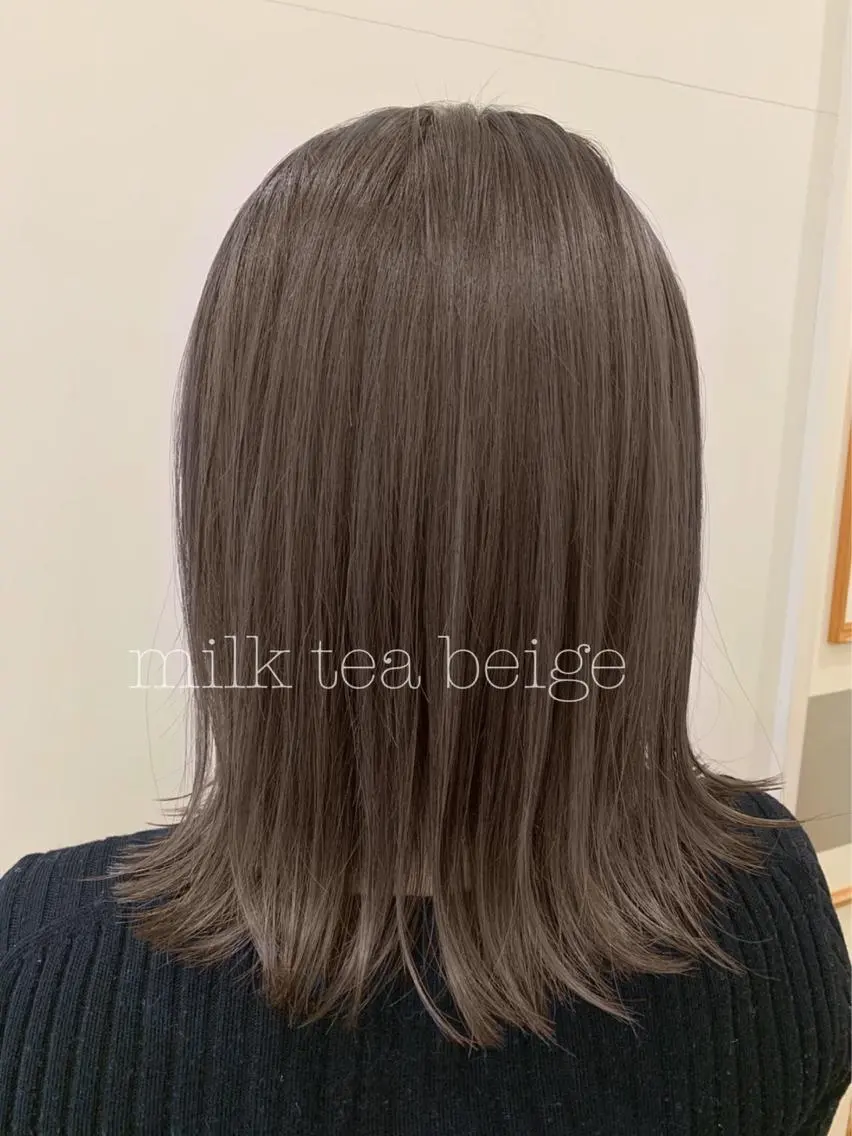 ミディアム カラー カット ヘアカラー トリートメント ぱつっとボブ/ 小野あかねのヘアスタイル