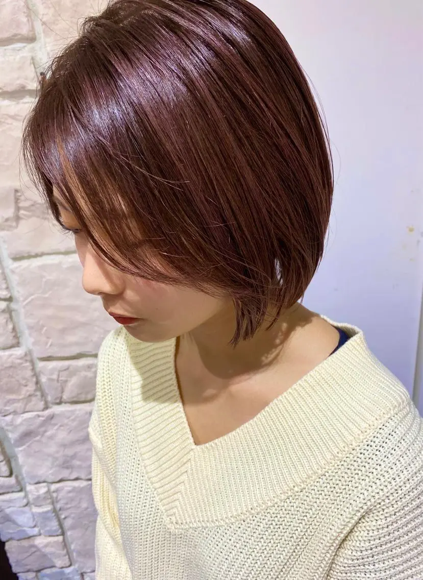 ショート カラー パープルカラー ボブ 川合 勇気のヘアスタイル