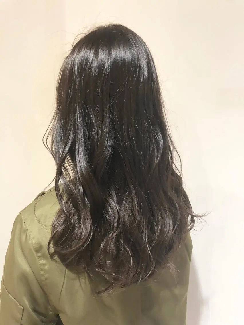 セミロング カラー アッシュ ブリーチ ブリーチなしカラー aimée/ まつ毛&眉毛サロンのマツエク・マツパデザイン
