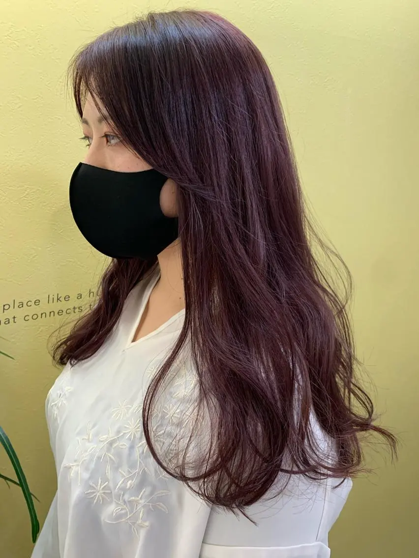 ロング カラー ブリーチ グラデーションカラー ラベンダーカラー ピンクカラー ピンクラベンダー カット ヘアカラー トリートメント hubhair レイヤー/透明感のヘアスタイル