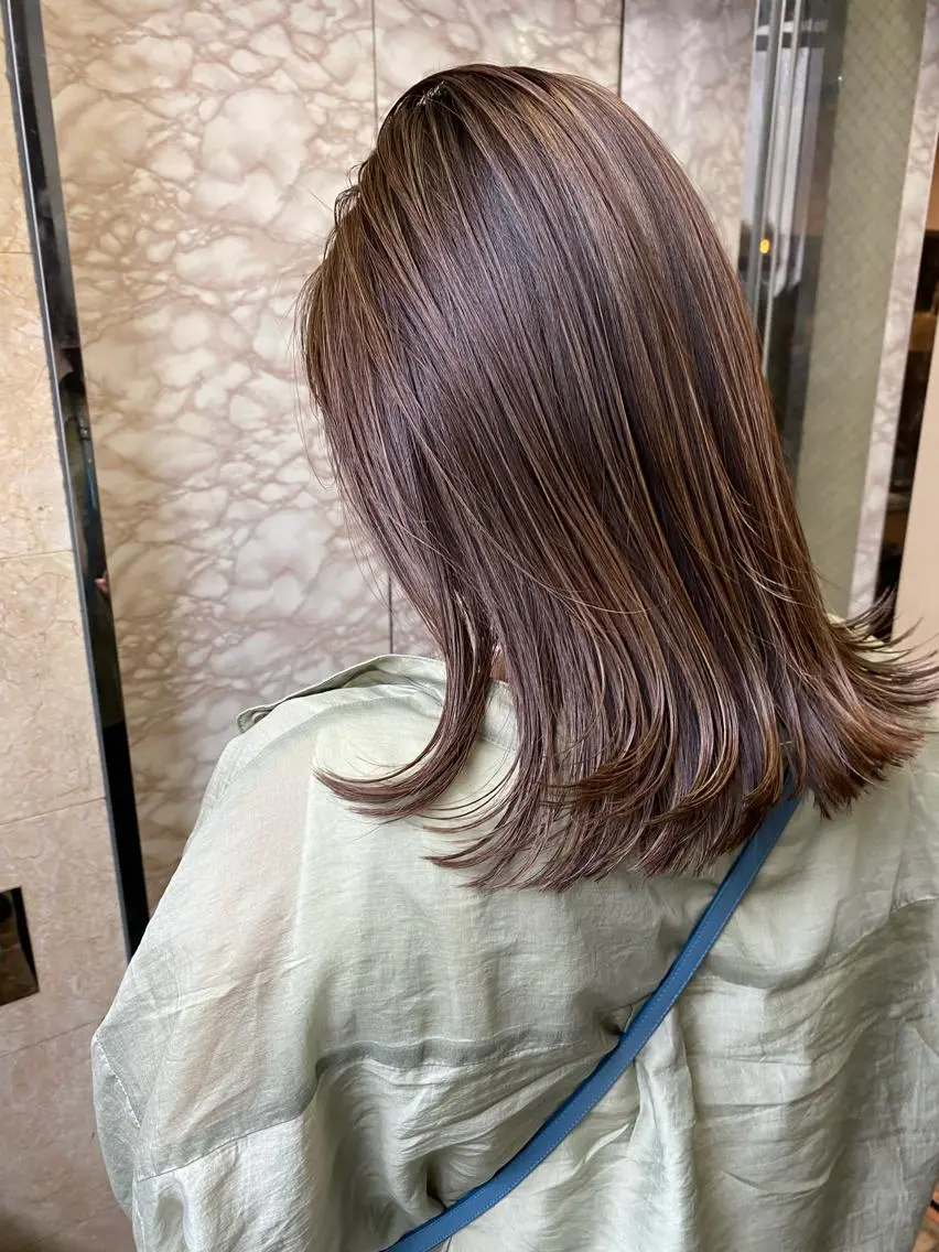 セミロング カラー ヘアアレンジ レイヤー/髪質改善/ 北 啓吾のヘアスタイル
