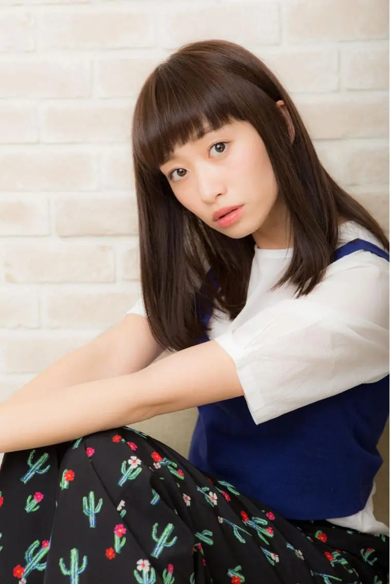 ミディアム 💎小顔前髪&髪質 改善カラー💎片桐のヘアスタイル
