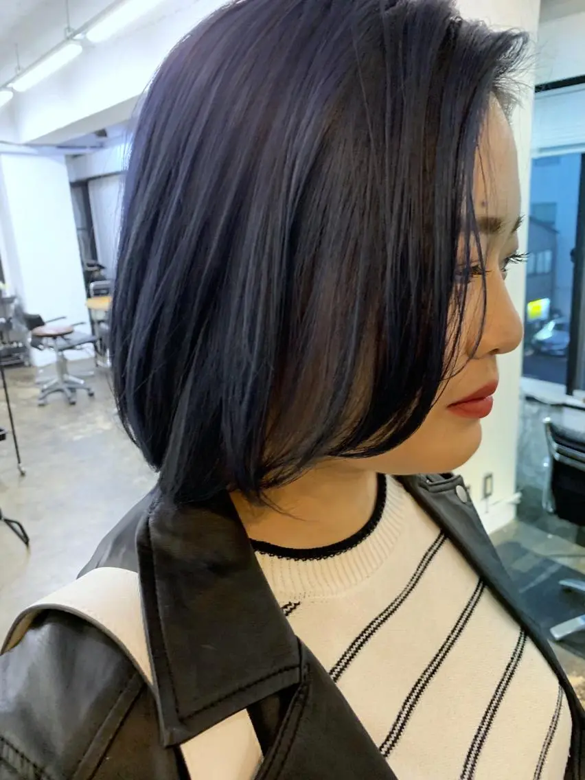 ショート カラー ブルーカラー ブルーバイオレット バイオレットカラー メンズパーマ メンズ特化ryoのヘアスタイル