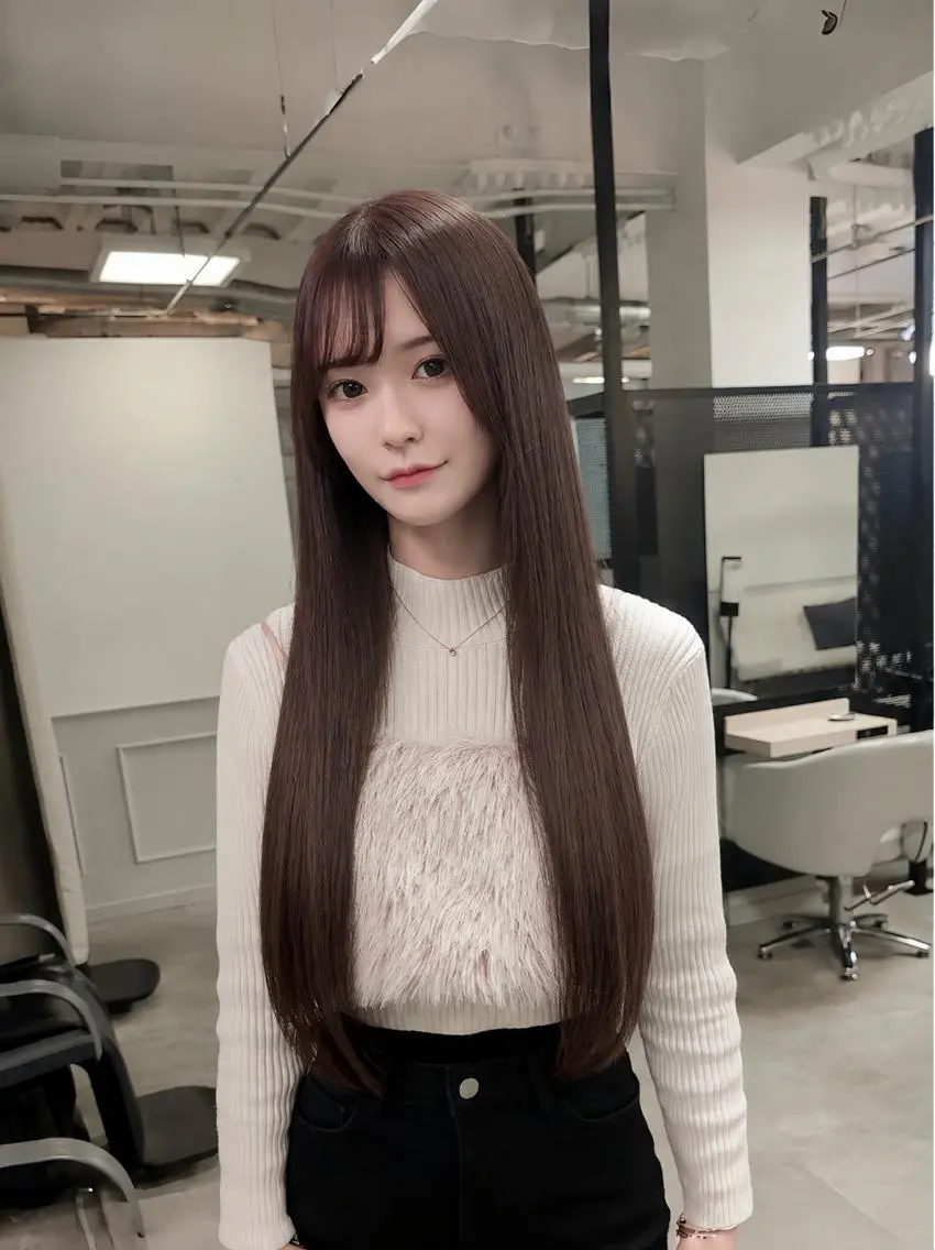ロング カラー シールエクステ ブラウンカラー モカブラウン エクステ カット ヘアカラー トリートメント エクステ ハネエクステ表参道/ 羽エクステSpicaのヘアスタイル