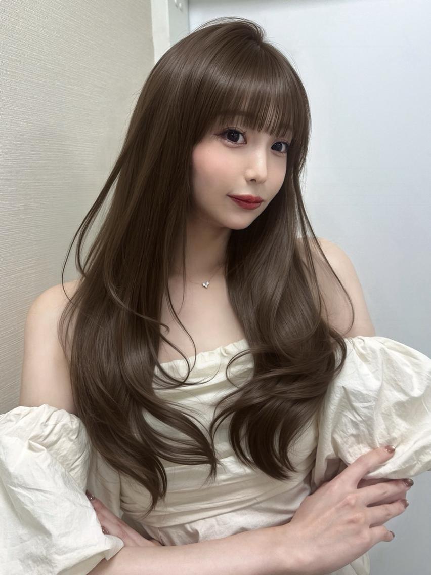 カラー 韓国ガーリー🩶🎀 ブリーチあり/なしのヘアスタイル