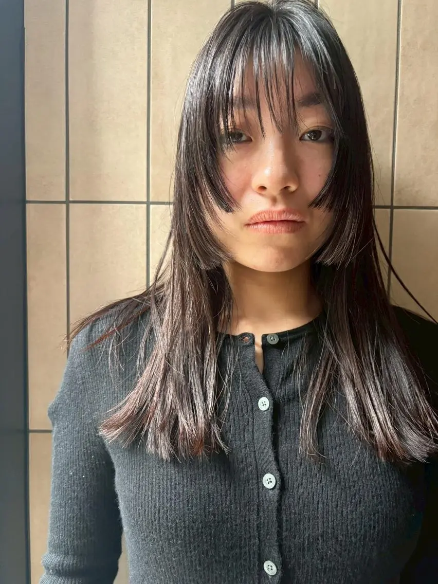 ミディアム パーマ カラー ショートボブ ミディアムパーマ アディクシーカラー ブリーチ ケアブリーチ CEINE OURのヘアスタイル