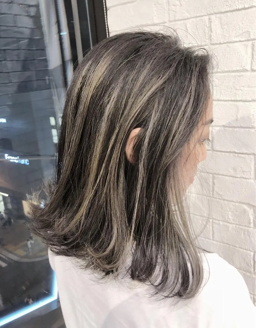 ミディアム カラー ハイライトカラー ハイライト ノンダメージ髪質改善 カラー💎/KURAのヘアスタイル