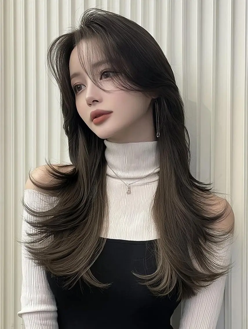 セミロング デート レイヤーカット 似合わせカット カット ヘアカラー トリートメント りきと🌈髪質改善/ 秋髪/艶カラーのヘアスタイル