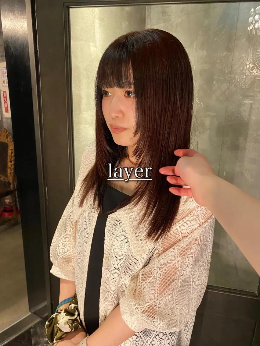 セミロング カラー 顔周りカット レイヤーカット カット ヘアカラー トリートメント メンズヘア/パーマ/ SHOUTOのヘアスタイル