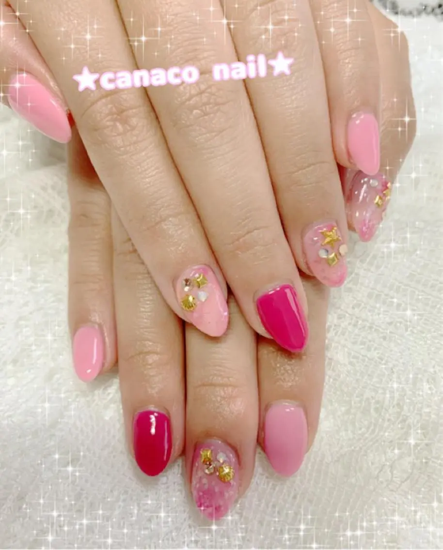 ネイル 大理石ネイル(マーブル) ピンク ハンドネイル ハンドケア ベテランネイル cnc nailのネイルデザイン