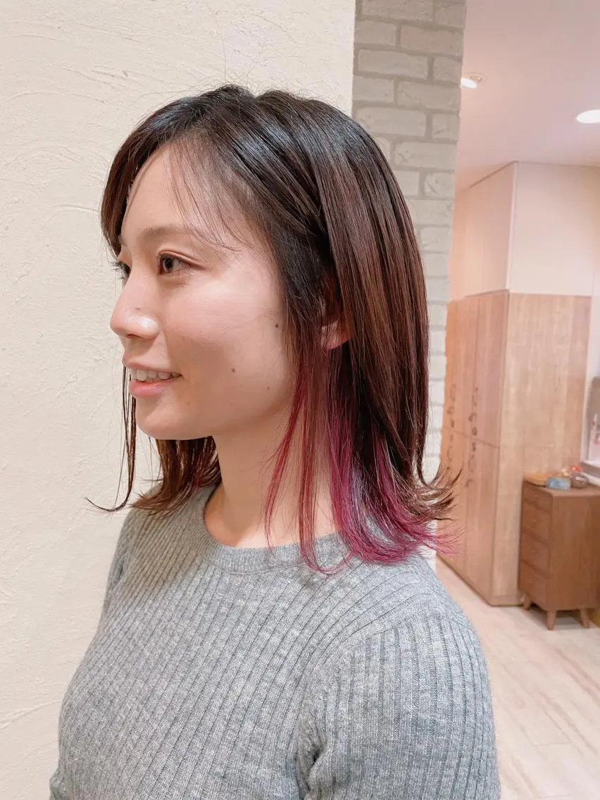 ミディアム カラー インナーカラー カット ヘアカラー トリートメント 清水 有実子のヘアスタイル
