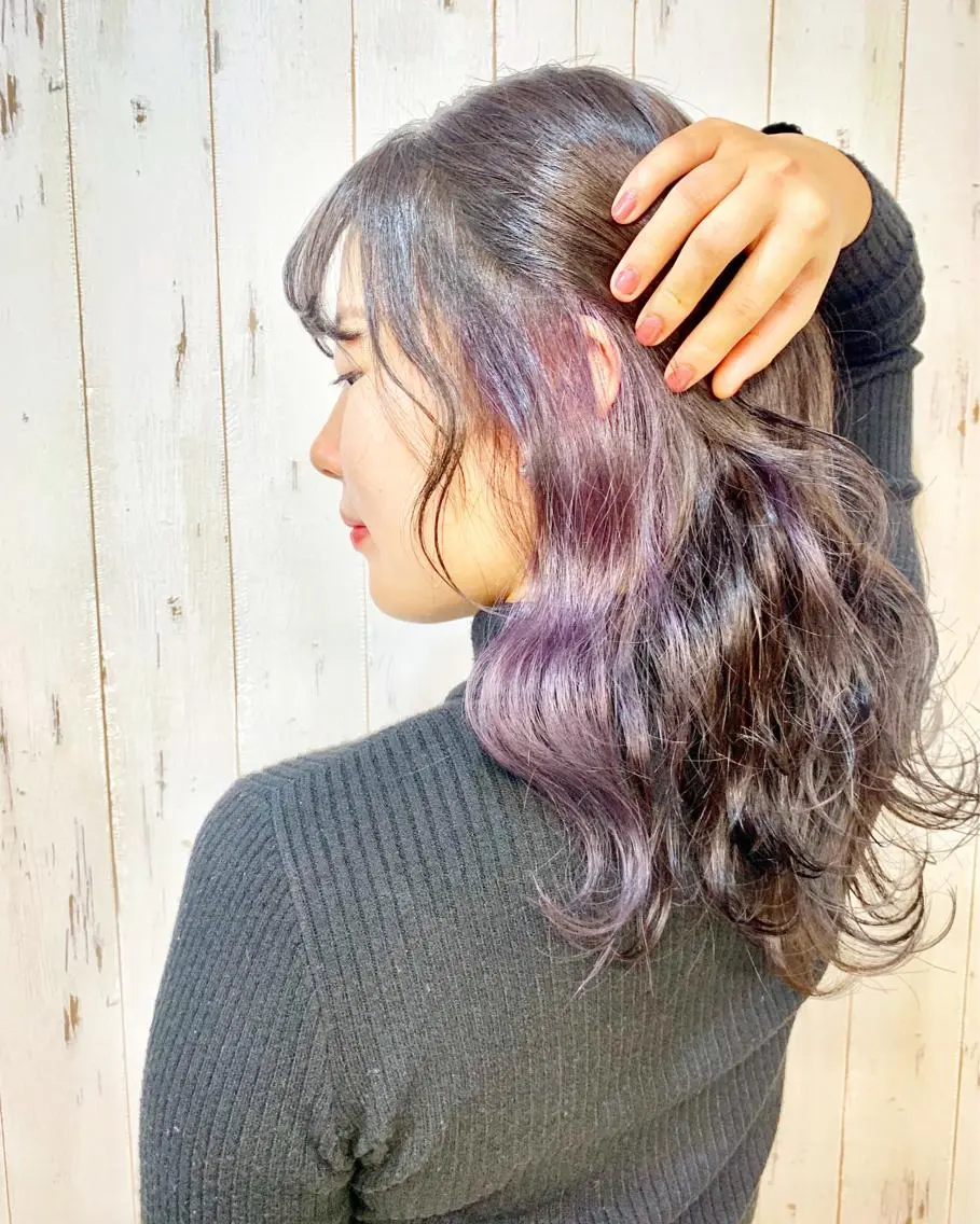 ロング カラー アッシュ アッシュグレー ベージュカラー 黒髪 ブリーチ 💕ブリーチ/ヘアメ 🎀YUUKAのヘアスタイル
