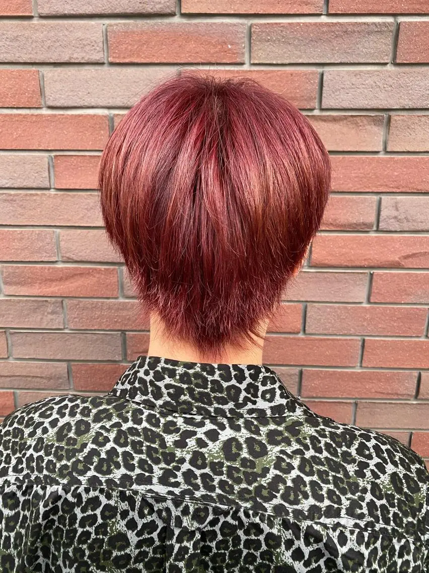 カラー メンズ レッドカラー 🦋店長🦋 ほんさわ みずきのヘアスタイル