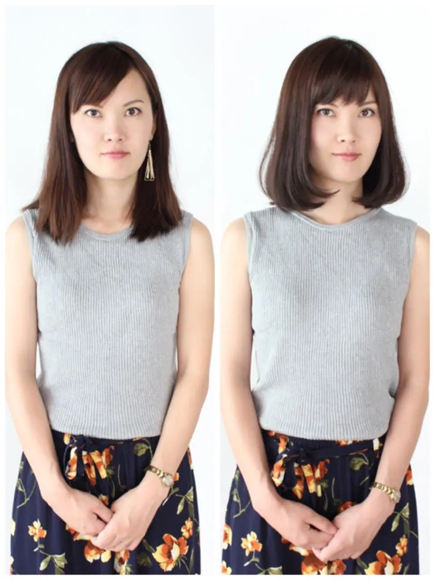 ミディアム 河野 薫のヘアスタイル