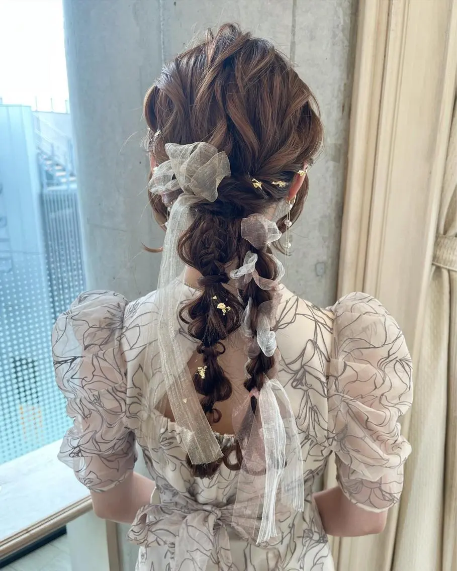 ロング ヘアアレンジ ヘアセット サソウ ユリエ🥥のヘアスタイル