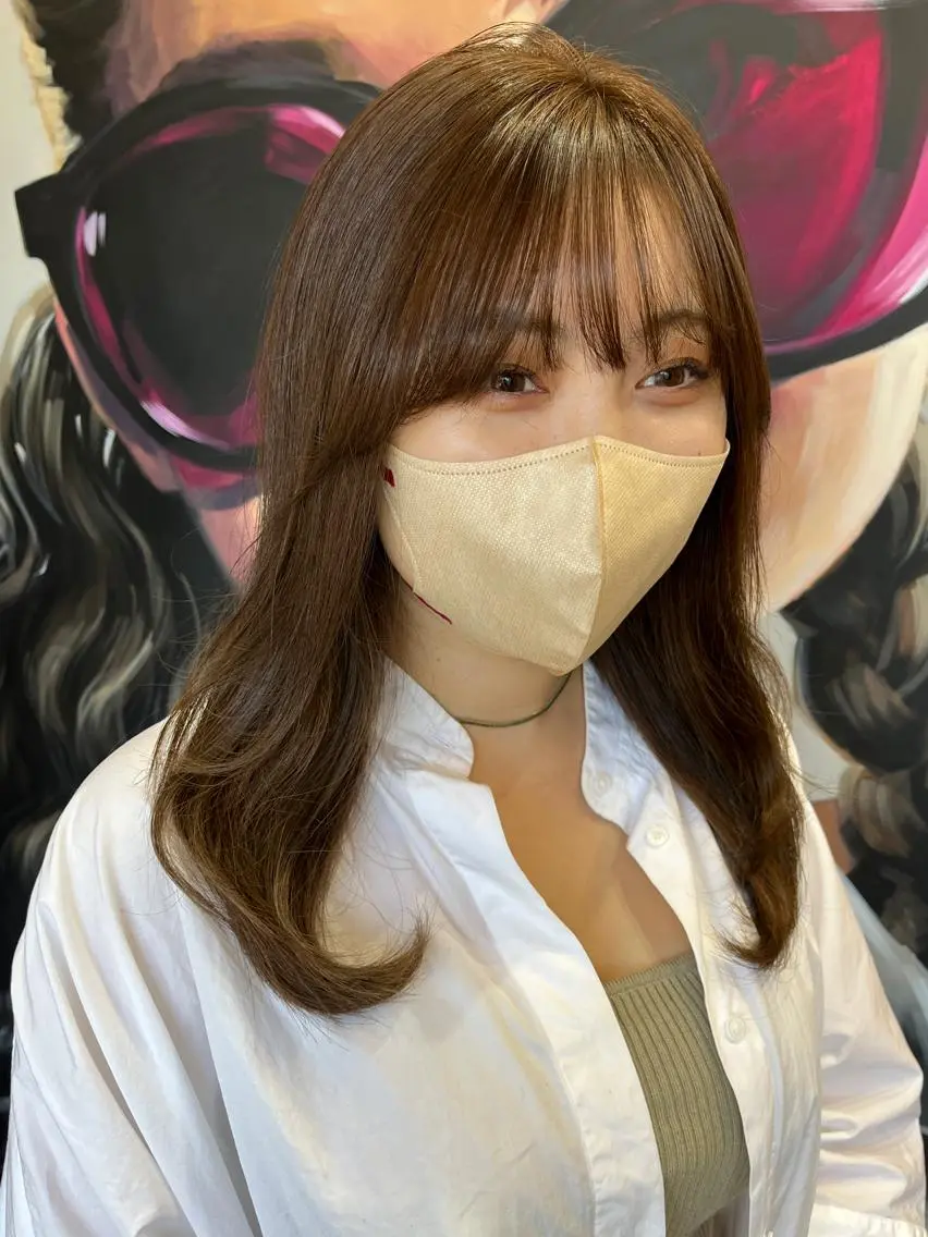 ロング カラー パーマ ヘアアレンジ メンズ キッズ ネイル マツエク・マツパ アイブロウ メンズパーマ ブラウンカラー ケアカラー 透明感カラー ピンクカラー 久木原 ゆりのヘアスタイル