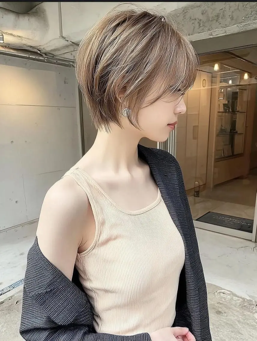 ショート カット ヘアカラー トリートメント 青木 りおのヘアスタイル