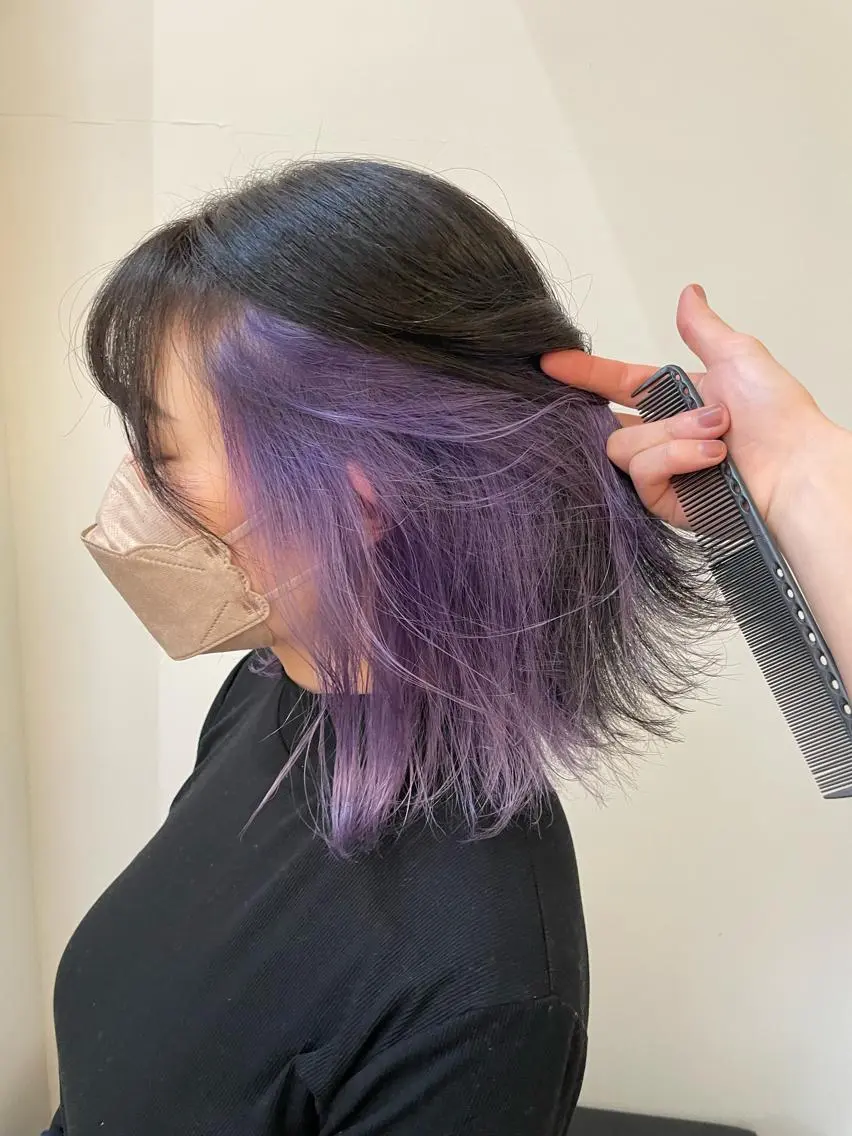 ミディアム カラー インナーカラー ラベンダーカラー カット ヘアカラー トリートメント ダメージレスブリーチ HIROSHIのヘアスタイル
