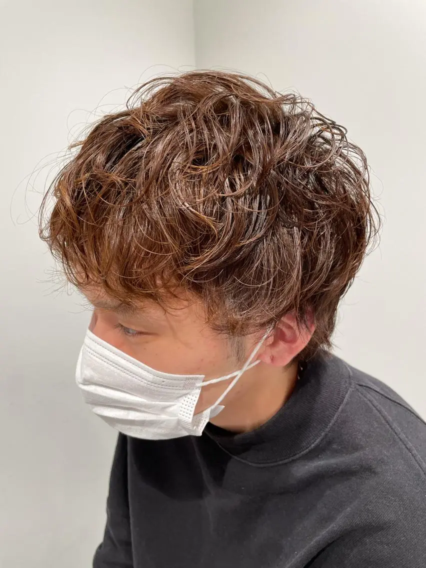 ショート カラー パーマ ヘアアレンジ メンズ パーソナルカラー合わ せたカラー🤍なつみのヘアスタイル