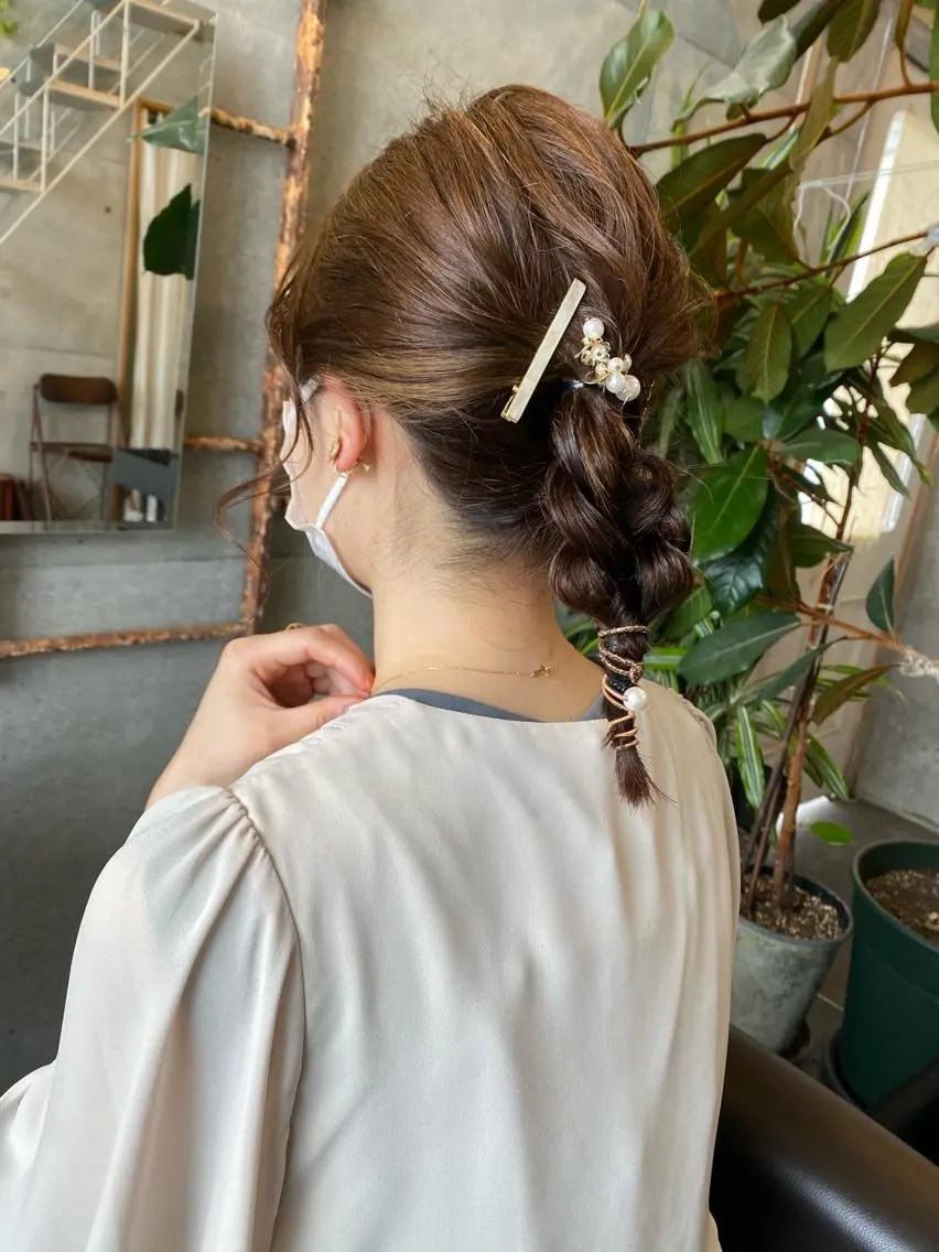 ミディアム カラー パーマ ヘアアレンジ メンズ キッズ ネイル マツエク・マツパ ヘアセット モリモト サナのヘアスタイル