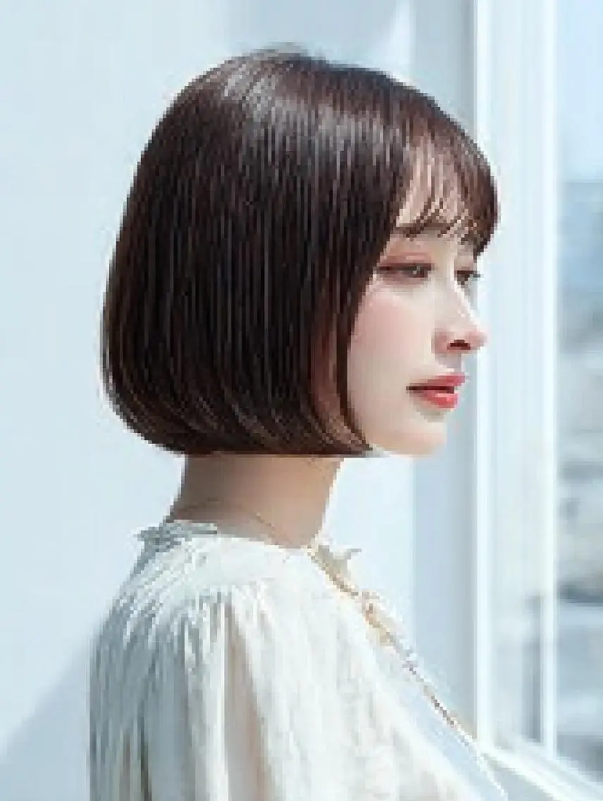 ミディアム ハッシュカット 髪質改善 レイヤーカット 縮毛矯正 トリートメント 絶対可愛い🍎透明感 カラーあります✨蕾祁のヘアスタイル