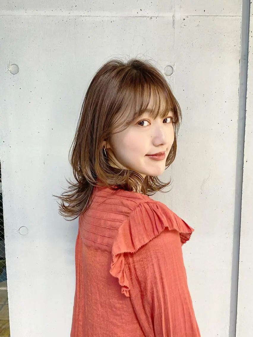 ミディアム ミディアムヘア🌼 さきのヘアスタイル